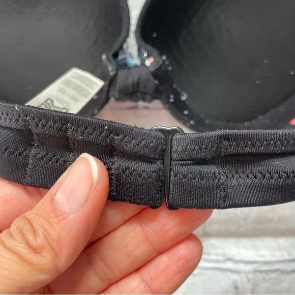 Pink Victoria’s Secret Black & Silver/Purple/Blue Sequin Bikini Top - Picture 4 of 5